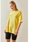 Xhan Sarı Bisiklet Yaka Basic Oversize T-shirt 4kxk1-47895-10