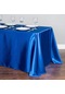Koyu Mavi En Kaliteli Düz Renk Saten Masa Örtüsü Ev Yemek Masası Dekor S