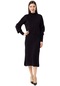 Kadın Siyah Elbise Ve Kazak İkili Triko Takım-25045 - Siyah