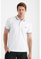 Maraton Sportswear Regular Erkek Ayaklı Polo Yaka Kısa Kol Basic Beyaz T-Shirt 18975-Beyaz