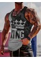 Snapbuy Retro Araba Desenli 3d Baskılı Yazlık Rahat Tank Top - Büyük Boy Spor Yelekerkek Ordu Yeşil