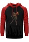Diablo 3 Female Demon Hunter Kırmızı Renk Reglan Kol Kapşonlu Sweatshirt