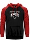 Gta Five Black Logo Kırmızı Renk Reglan Kol Kapşonlu Sweatshirt