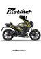 Bajaj Dominar Yellow Lined Design Sticker Etiket Kaplama Model