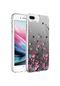Kilifone - İphone Uyumlu İphone 7 Plus - Kılıf Koruyucu Sert Desenli Silver Kapak - Çiçek