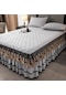 Açık Gri Pamuk Kalınlaşmış Prenses Tarzı Dantel Yatak Etek Üç Parçalı Set 1.8m/1.5m/2.0m Yatak Kaymaz Yatak Örtüsü 120 200cm