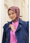 Silk Home Soft Eşarp 73078-36 Koyu Mor, Pembe, Yeşil, Hardal