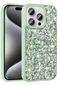 Noktaks - İphone Uyumlu İphone 15 Pro - Kılıf Parlak Parıltılı Taşlı Şık Linea Kapak - Açık Yeşil