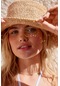 Kadın Hasır Bucket Şapka Naturel Ayarlanabilir Kova Plaj Şapkası Bej - Standart
