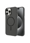 Noktaks - iPhone Uyumlu 15 Pro Max - Kılıf Sert Kablosuz Şarj Destekli Buzlu C-pro Magsafe Kapak - Siyah