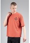 Maraton Sportswear Oversize Erkek Bisiklet Yaka Kısa Kol Basic Kiremit T-shirt 22694-kiremit Kiremit