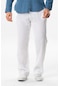 Müslin Beli Lastikli Çift Cepli Erkek Yazlık Pantolon Beyaz Byz-beyaz