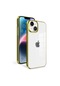 Noktaks - iPhone Uyumlu 14 Plus - Kılıf Arkası Şeffaf Kenarları Renkli Sert Sun Kapak - Gold