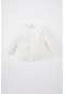 Defacto Kız Bebek Büyük Yaka Keten Görünümlü Uzun Kollu Gömlek B9800a524spwt32