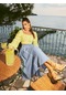 Koton Rachel Araz X Koton - Çiçekli Balon Kol Crop Bluz Sarı Desenli 3sak60491pw 3SAK60491PW1D5