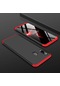 Kilifone - Samsung Uyumlu Galaxy A20 - Kılıf 3 Parçalı Parmak İzi Yapmayan Sert Ays Kapak - Siyah-kırmızı