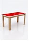 3g Tasarım Dikdörtgen İlkokul Masası Ahşap Ayaklı Renkli-4552-kırmızı