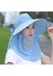 Mavi Büyük Ağız Yürüyüş Kadın Güneş Boyun Kapaklı Kova Şapka