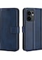Oppo Reno13 F/ Oppo Reno13 F 5g Standlı Kılıf Çizilmez Buzağı Dokulu Deri Telefon Kapağı - Mavi İçin Mavi