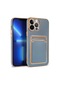 Noktaks - iPhone Uyumlu 12 Pro Max - Kılıf Kamera Korumalı Kartvizit Bölmeli Bark Kapak - Mavi