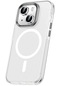 iPhone Uyumlu 15 Kılıf Airbagli Magsafe Wireless Şarj Özellikli Lopard Klaptika Kapak - Renksiz