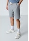 Tommy Life Gri Melanj Pamuklu Kalın Yumuşak Dokulu Standart Fit Basic Erkek Şort - 81275 GRI MELANJ