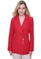 Kadın Kırmızı Düğme Detaylı Blazer Ceket-20965-kırmızı