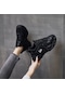 Beyaz Tuınanle Siyah Platform Kadın Ayakkabı Rahat Bağcıklı Kadın Spor Ayakkabı Pu Deri Vulkanize Ayakkabı