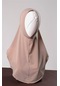 Bej Pratik Hazır Geçmeli Genç Tesettür Bone Sandy Kumaş Düz Hijab 2312 12