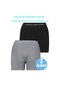 Erkek Dikişsiz/seamless Nefes Alabilen Boxer 2'li Set Siyah - Gri