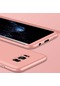 Kilifone - Samsung Uyumlu Galaxy S8 Plus - Kılıf 3 Parçalı Parmak İzi Yapmayan Sert Ays Kapak - Rose Gold
