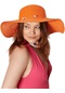 Kadın Turuncu Deniz Kabuklu Geniş Plaj Şapkası-26101 - Std