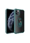 Kilifone - İphone Uyumlu İphone 11 Pro Max - Kılıf Yüzüklü Arkası Şeffaf Koruyucu Mola Kapak - Yeşil