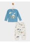Mickey Mouse Lisanslı Erkek Bebek Pijama Takımı 21123-indigo