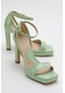 Luvishoes Mersia Yeşil Rugan Kadın Topuklu Ayakkabı