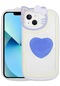 iPhone Uyumlu 13 Kılıf Kedi Figürlü Transparan Pop Soketli Lopard Ritmik Kapak - Mavi