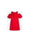 Koton Elbise Fiyonk Detaylı Pencere Detaylı Yuvarlak Yaka Pamuklu Kırmızı 3skg80253aw 3SKG80253AW413