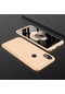 Ekılıf - Xiaomi Redmi Note 6 Pro Uyumlu Kılıf Parmak İzi Yapmayan 3 Parça Ays Kapak - Gold