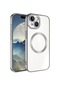 Noktaks - iPhone Uyumlu 15 - Kılıf Kablosuz Şarj Destekli Setro Silikon Kapak - Koyu Gri