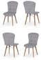 Haman 4 Adet Incebelli Serisi Ahşap Gürgen Ayaklı Mutfak Sandalyeleri Kazayaği Siyah-beyaz