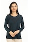 Kadın Orta Yaş Ve Üzeri Yeni Model Yuvarlak Yaka Likralı Anne Penye Bluz 30550-Yeşil