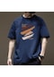 Yarım Kol Pamuklu Tok Kumaş Moda Ve Şık Erkek Yazlık Tshirt Lacivert