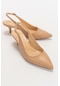 Luvishoes Value Bej Cilt Kadın Topuklu Ayakkabı