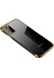 Tecno - Samsung Galaxy Uyumlu A91 S10 Lite - Kılıf Dört Köşesi Renkli Arkası Şefaf Lazer Silikon Kapak - Gold