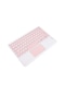 Vorcom S10 10" Uyumlu Kablosuz Bluetooth Şarjlı Touchpad'li Q Klavye - Pembe