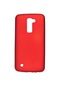 Tecno - Lg K10 - Kılıf Mat Renkli Esnek Premier Silikon Kapak - Kırmızı