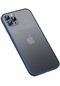 iPhone Uyumlu 12 Pro Max Kamera Koruyucul Kılıf Arkası Buzlu Mat Transparan Retro Kapak Koruma - Lacivert
