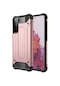 Ekılıf - Samsung Galaxy S21 Plus Uyumlu - Kılıf Çift Katman Zırh Tank Crash Military Kapak - Rose Gold