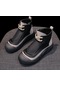 Siyah Tuınanle Kadın Bahar Ayakkabı Yüksek Top Spor Ayakkabı Zip Siyah Ayakkabı Kadın Yürüyüş Tıknaz Spor Ayakkabı