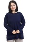 Yeni Sezon 2023 Kadın Orta Yaş Ve Üzeri Viskoz Taş İşlemeli Modelli Lüks Battal Boy Büyük Beden Anne Penye Bluz 23791-lacivert